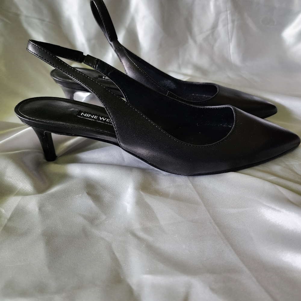 Nine West Black Slingback Heels
